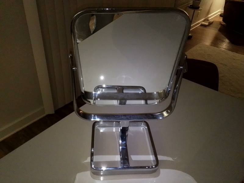 Rectangular Chrome Tabletop Mirror